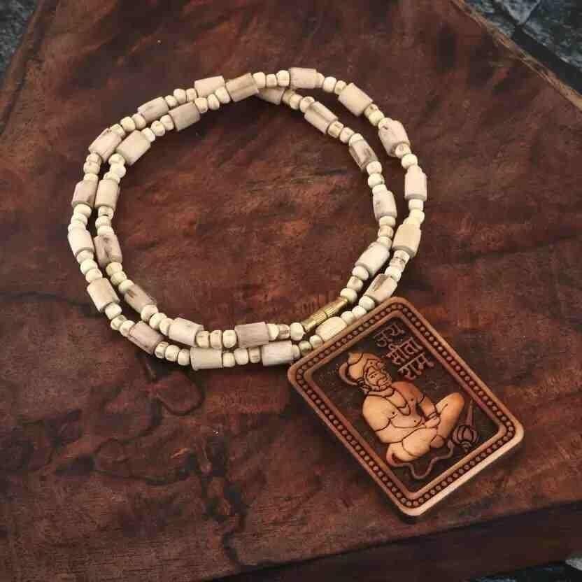 ๐ฟโจ Tulsi Kanthi Mala with Hanuman Pendant (2 Pc Set)